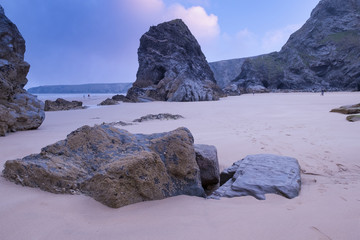 bedruthan sunset cornwall england uk 