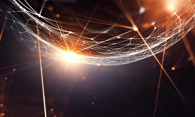 Global connection and networking. 3d rendering