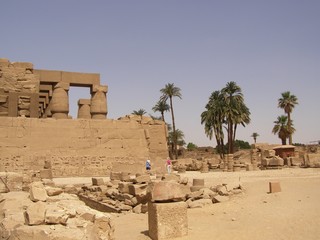 The ancient ruins of the temple of Ramses in Karanak.