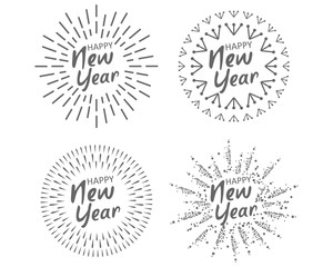 Happy New 2020 Year. Holiday Vector Illustration With Festive Typographic Composition.
