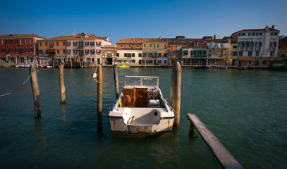 Early morning on the island of Murano. Islands and lagoon of Venice. Italy.