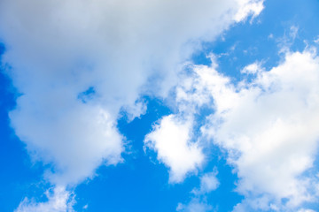 Blue sky white cloud white background. Beautiful sky and clouds in the afternoon.