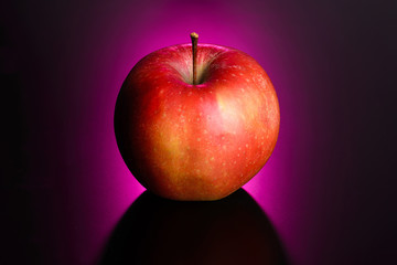 Apple with pink neon background the neon series 