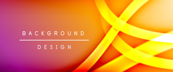 Dynamic trendy fluid color gradient abstract background with flowing wave lines. Vector Illustration