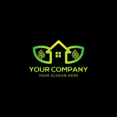 colorful Green House logo design