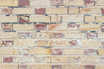 Red gray brown brick wall background.