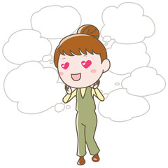 目がハート_吹き出し付