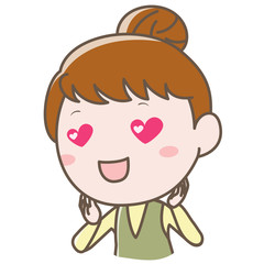 目がハート_上半身