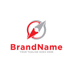 Compass logo icon vector. Compass adventure mountain logo illustration. Simple design on white background.