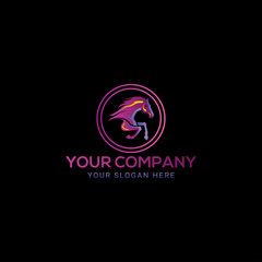 Creative abstract colorful horse logo