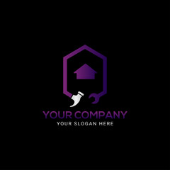 colorful House repair logo Design