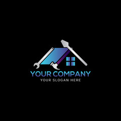 colorful House repair logo Design