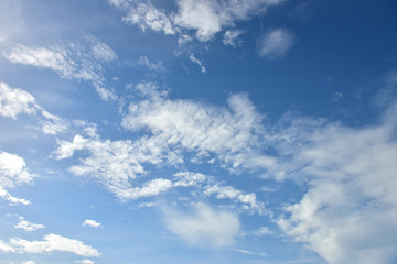 Blue sky white cloud white background. Beautiful sky and clouds in the afternoon.