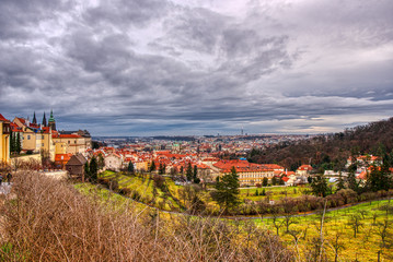 Fototapeta na wymiar beautiful view of Mala Strana in Prague , Lesser Town of Prague