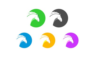 Fototapeta premium Luxury modern horse head vector logo template