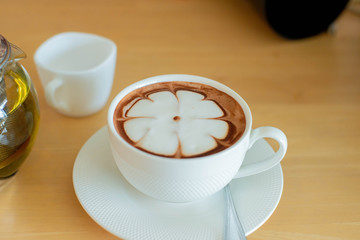 chocolate drink, hot chocolate drink, chocolate milk, latte art 