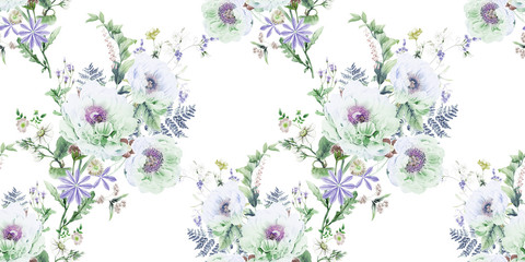Watercolor flowers illustration