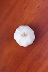 Garlic on a wooden table