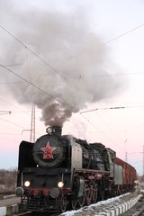 Fototapeta na wymiar vintage train on the railway