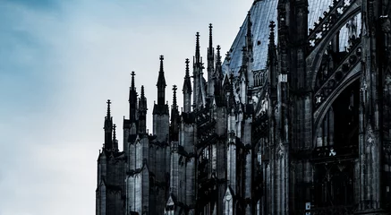 Stof per meter Keulen Duitsland beroemde kathedraal in een dramatische look © Myname