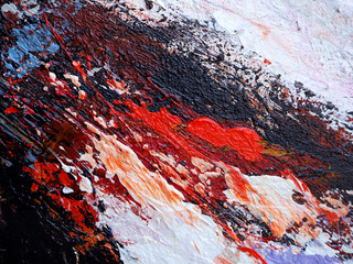 Close up hand draw colorful oil paint abstract background with texture.