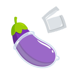 Eggplant condom illustration