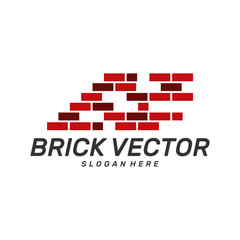 Brick Building logo design vector, Brickwork simple modern logo template, Emblem, Design Concept, Creative Symbol, Icon