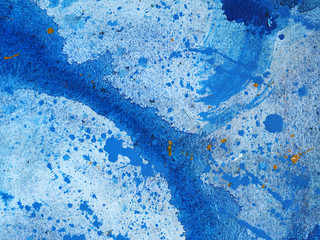 Blue watercolor painting abstract background with texture.
