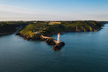 Lighthouse in France. Drone view