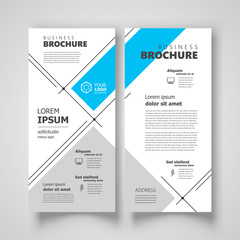 Flyer brochure design template header cover lines abstract theme blue color