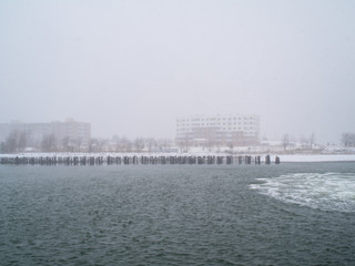 Buildings Along a Waterfront in Boston Harbor