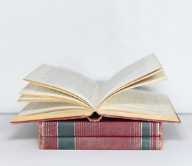 An old book with open pages