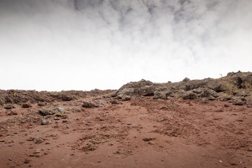 earth on the side of a volcano