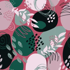 Printed kitchen splashbacks Organic shapes Natural organic seamless pattern in pastel colors, vector 
