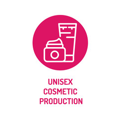 Unisex cosmetic products line color icon. Beauty industry. Sign for web page, mobile app, button, logo. Vector isolated button. Editable stroke.