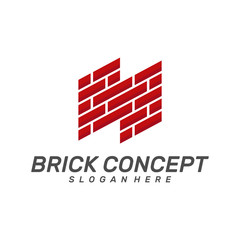 Brick Building logo design vector, Brickwork simple modern logo template, Emblem, Design Concept, Creative Symbol, Icon