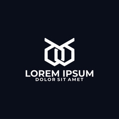 Initial letter d b logo template with hexagonal line art in flat design monogram illustration