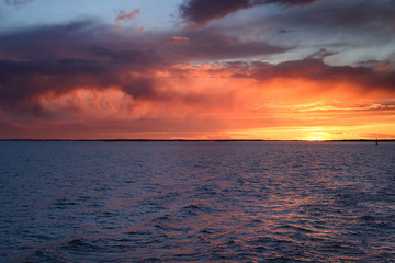 Sunset in the baltic sea