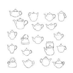 set of teapots and cups