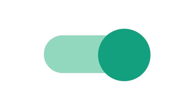 Switch On and Off Button on Phone and Tablets Screens. Toggle Button on White Background. Loop Animation.
