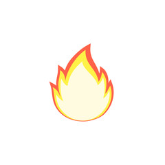 Fire flame simple icon in flat style