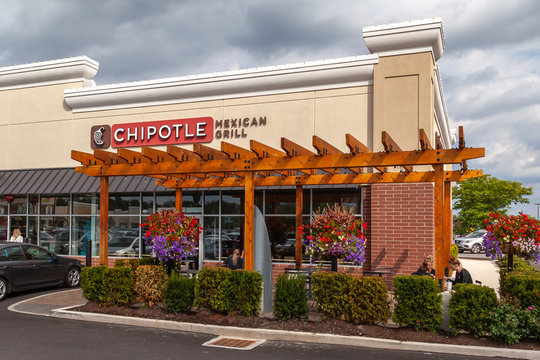Buffalo, New York, USA- September 2, 2019: Chipotle Mexican Grill restaurants in Buffalo, New York, USA. Chipotle is an American chain of fast casual restaurants specializing in tacos and burritos. 