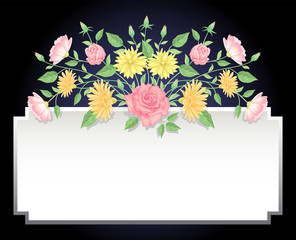 Floral frame, rose and leaves template decoration good use for label, poster or any design you want