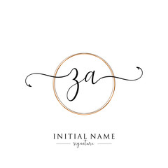Fototapeta premium Initial Letter ZA Signature Handwriting and Elegant Logo Design Vector 