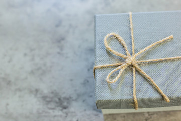 gift box on table.  A present on holiday.