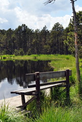 Ruhebank am Tiefsee in Saulgrub, Bayern