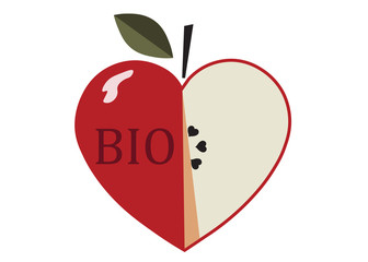 heart, valentine's day, love, apple, bio