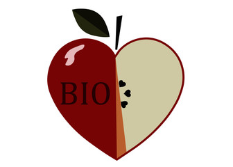 heart, valentine's day, love, apple, bio