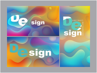 Abstract design banners with colorful fluid elements. Vector illustration