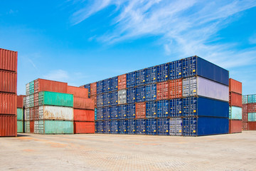 Fototapeta premium Container logistics terminal.